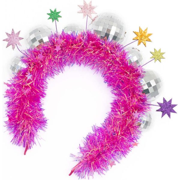 Pink Disco Ball Party Novelty Headband - Image 3