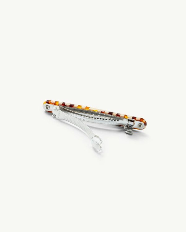 Midi Paris Barrette in Tortoise Checker - Image 4