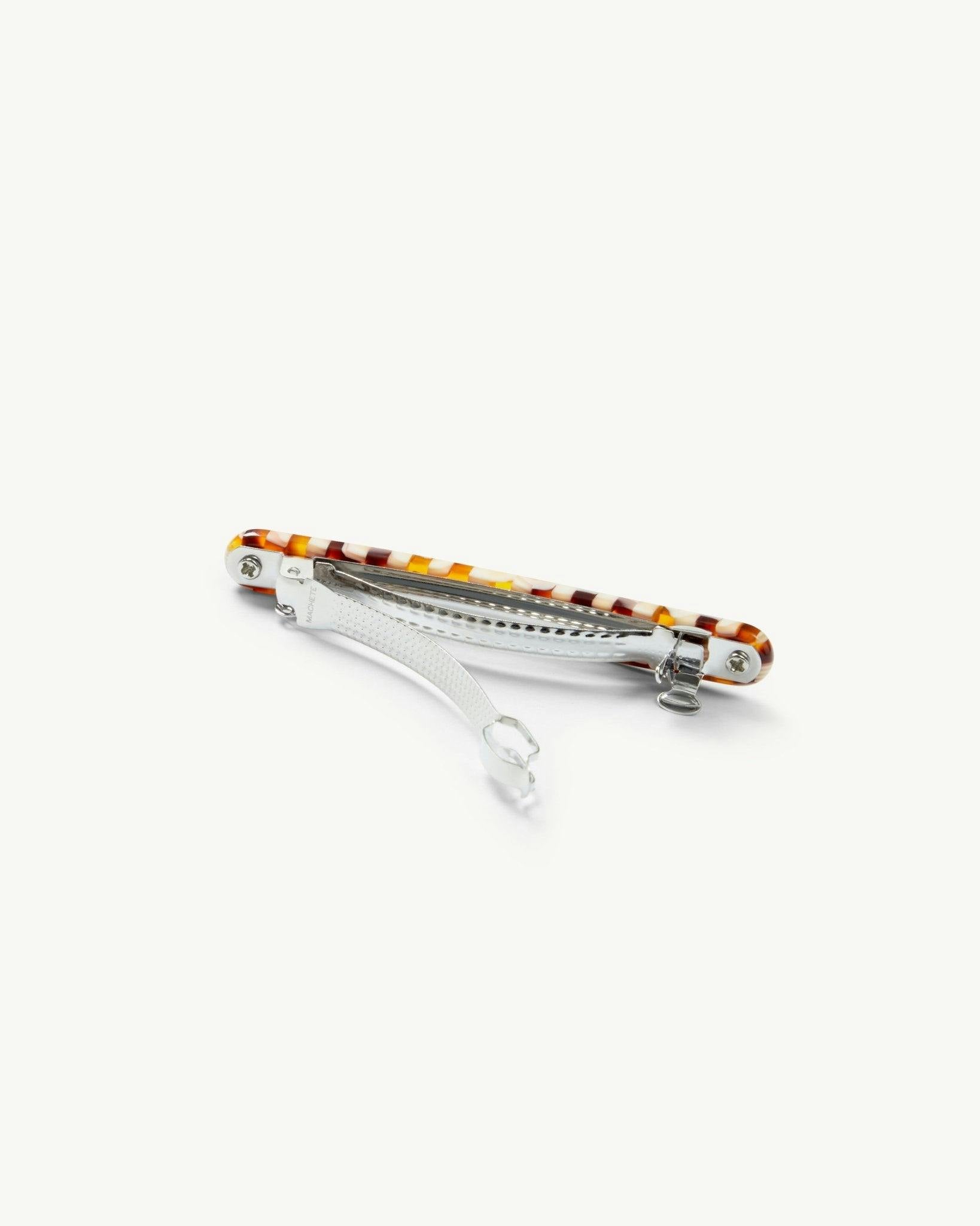 Midi Paris Barrette in Tortoise Checker - Image 4