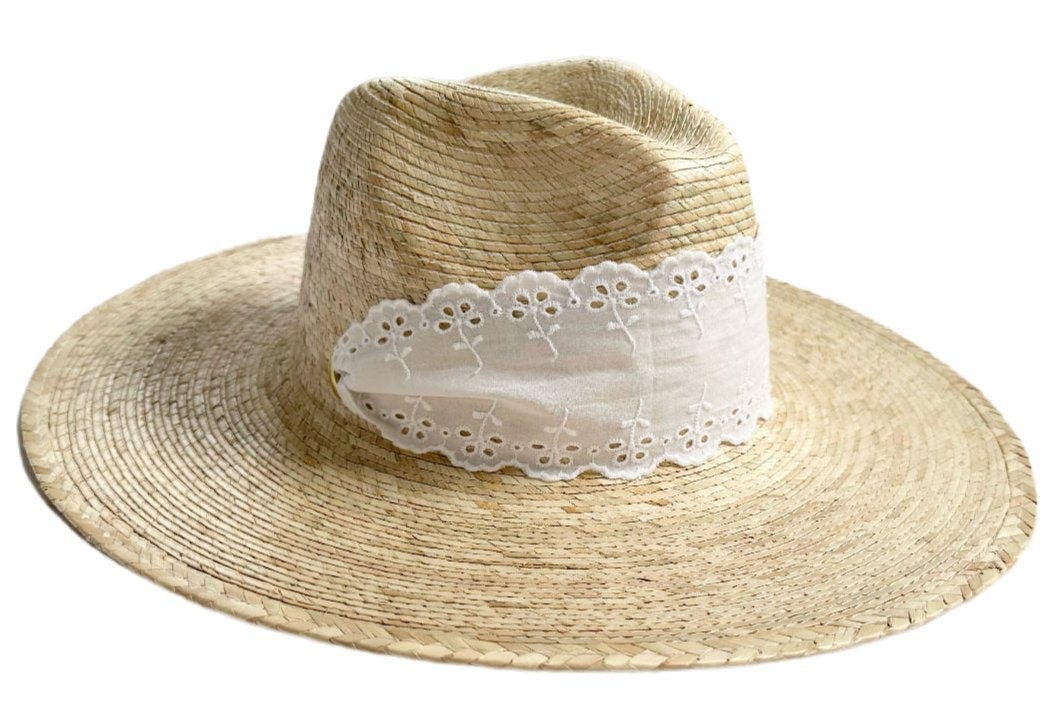 Zinnia Sun Hat - Wide & Short Lace Eyelet Ribbon - Image 8