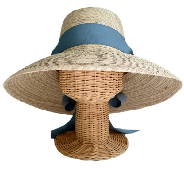 Wildflower Sun Hat - French Blue Long Grosgrain Ribbon - Image 3