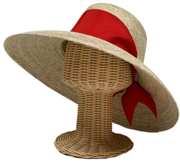 Wildflower Sun Hat (PreOrder Shipping June 15th) - Red Wide & Short Grosgrain Ribbon - Image 1