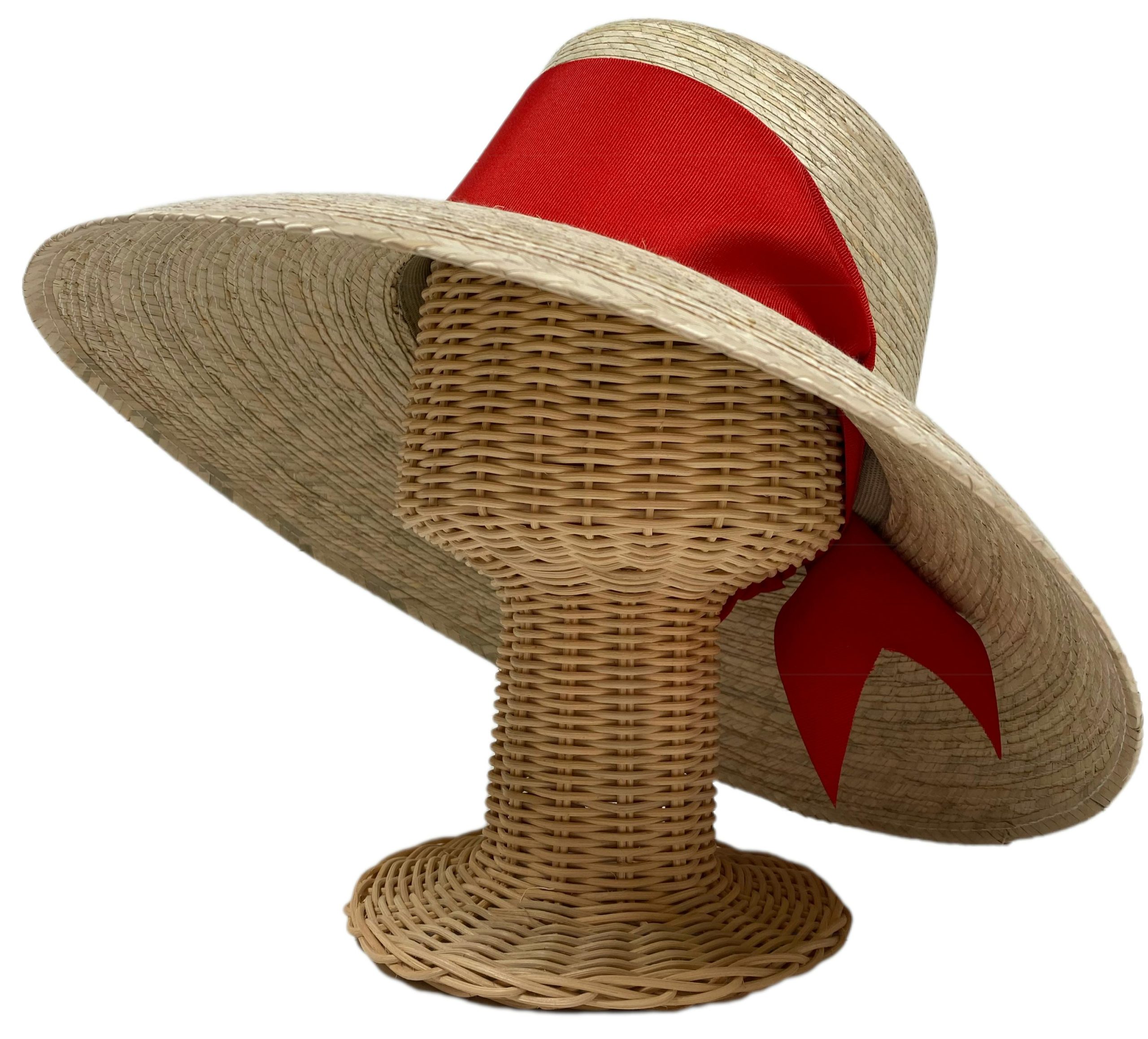 Wildflower Sun Hat (PreOrder Shipping June 15th) - Red Wide & Short Grosgrain Ribbon - Image 1