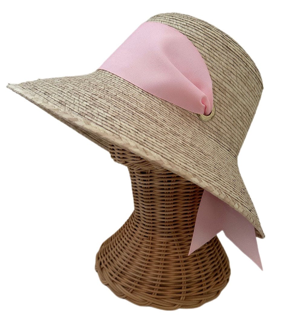 Clematis Bucket Hat - Wide & Short Light Pink Grosgrain Ribbon - Image 2