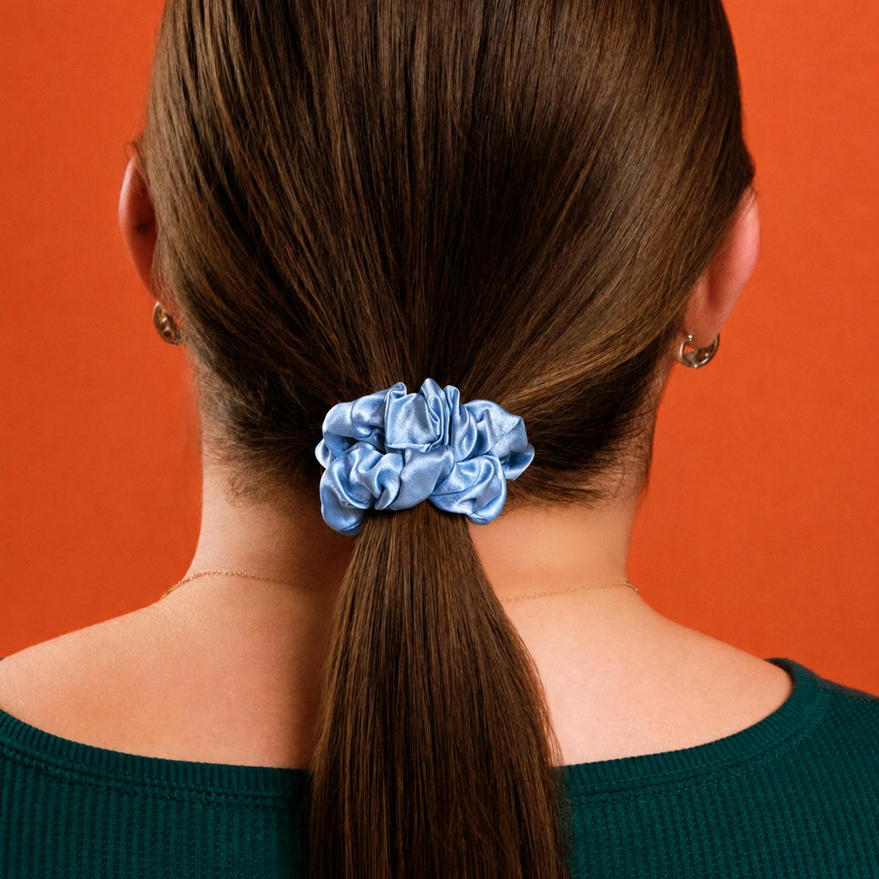 Light Blue Silk Scrunchies - Image 10