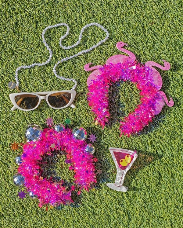 Packed Party Flamingo Party Novelty Headband - Pink Tinsel with 3D Glitter Flamingos for Beach, Pool, and Bachelorette Parties, 8.5x9.5 Inch, One Size - Image 7