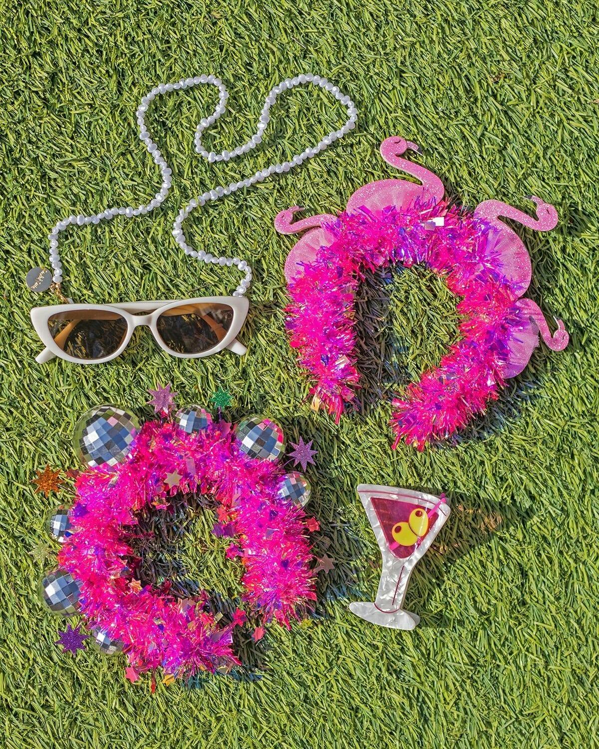 Packed Party Flamingo Party Novelty Headband - Pink Tinsel with 3D Glitter Flamingos for Beach, Pool, and Bachelorette Parties, 8.5x9.5 Inch, One Size - Image 7
