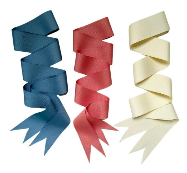 Ivory, French Blue & Coral Grosgrain Ribbon Pack - Long - Image 2