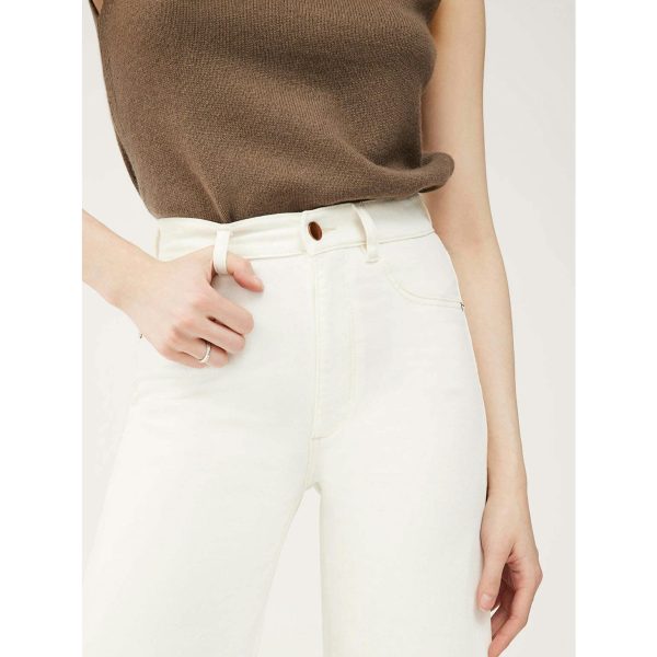 Hepburn Wide Leg High Rise Vintage Jeans | Eggshell - Image 4