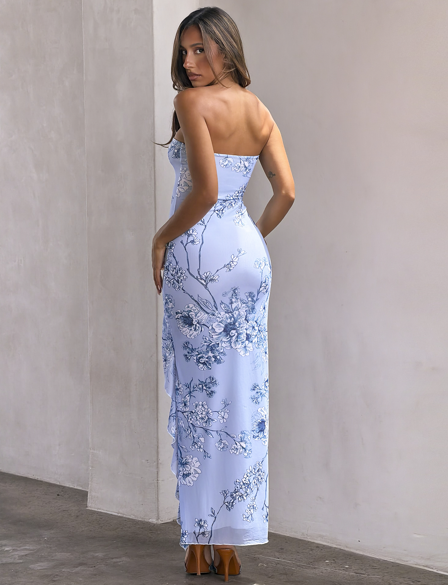 THEO MAXI DRESS - BLUE FLORAL - Image 6