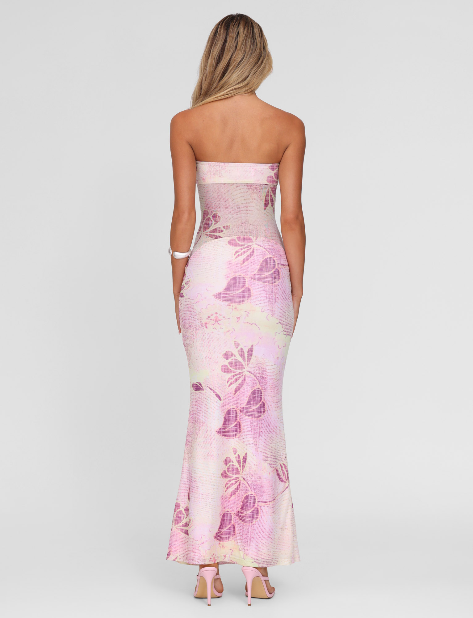 MORGAN MESH DRESS - GRUNGE FLORAL MAGENTA - Image 7
