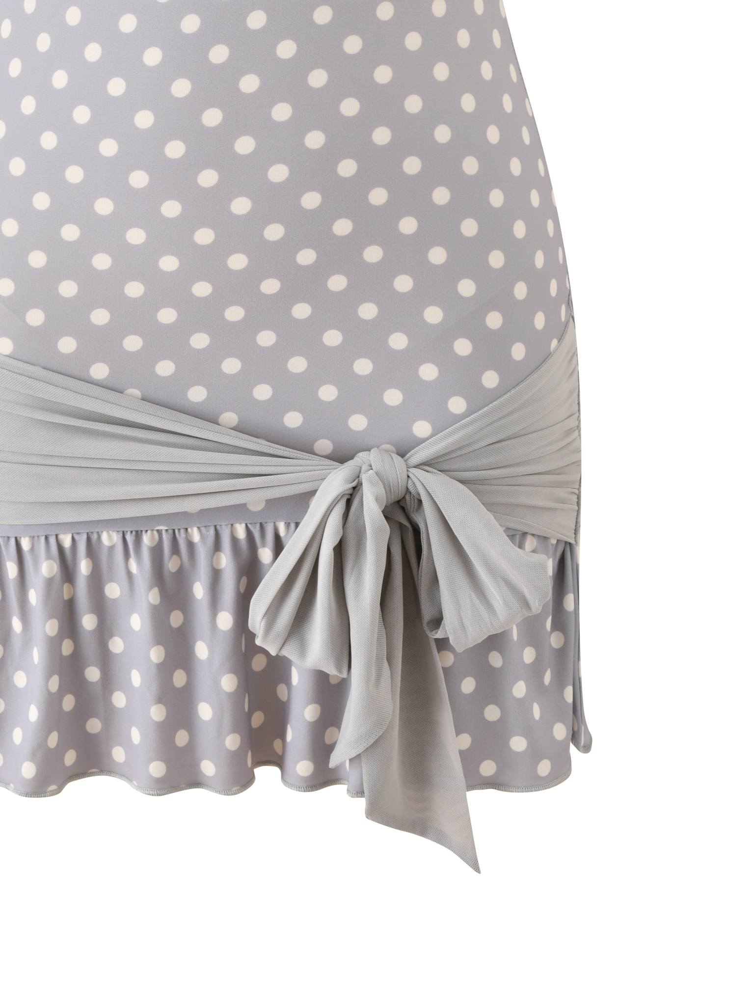 TOVE MINI DRESS - DOVE GREY AND CREAM DOT - Image 10