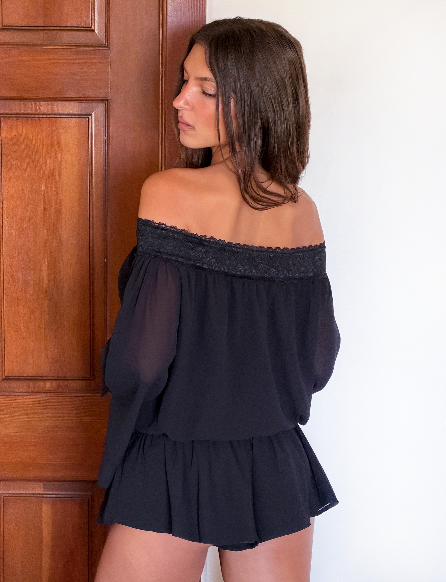TESSIE PLAYSUIT - BLACK - Image 4