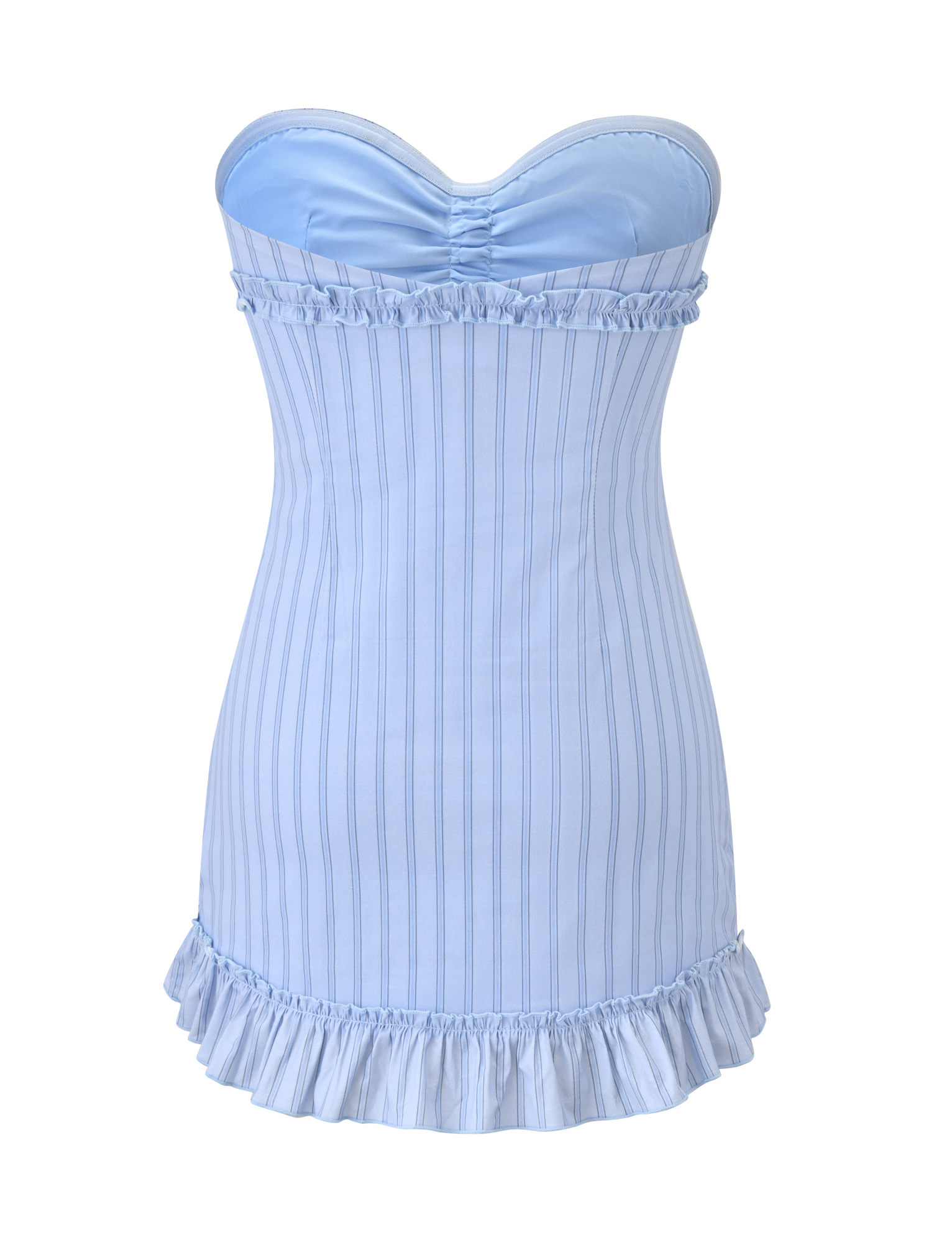 KITTIE STRAPLESS DRESS - BLUE STRIPE - Image 8
