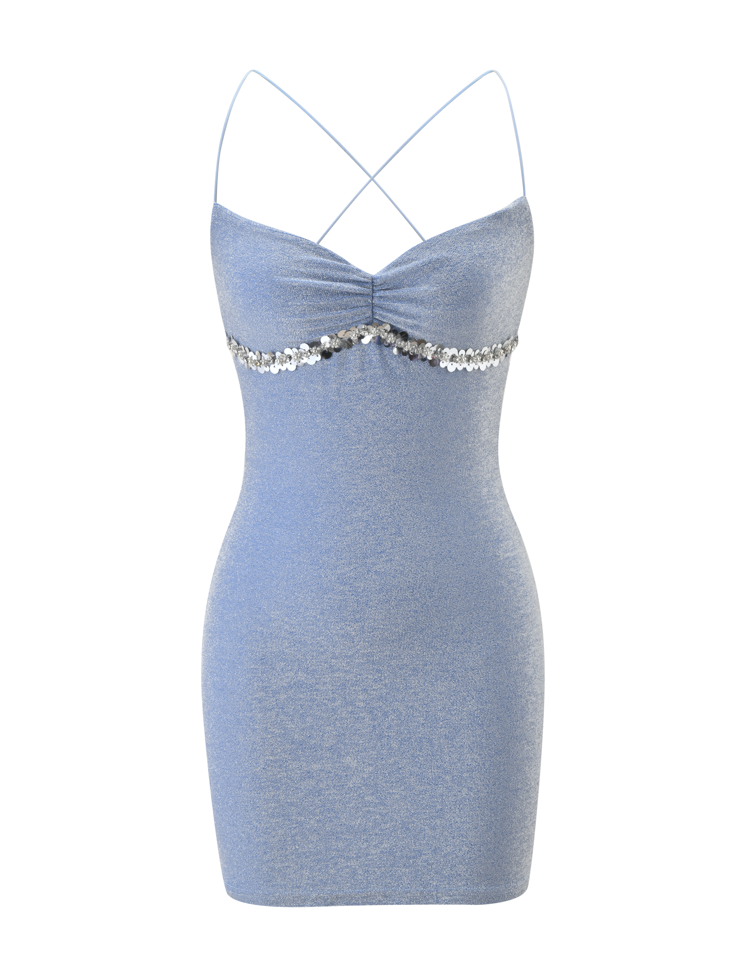 ALIA MINI DRESS - BLUE - Image 9