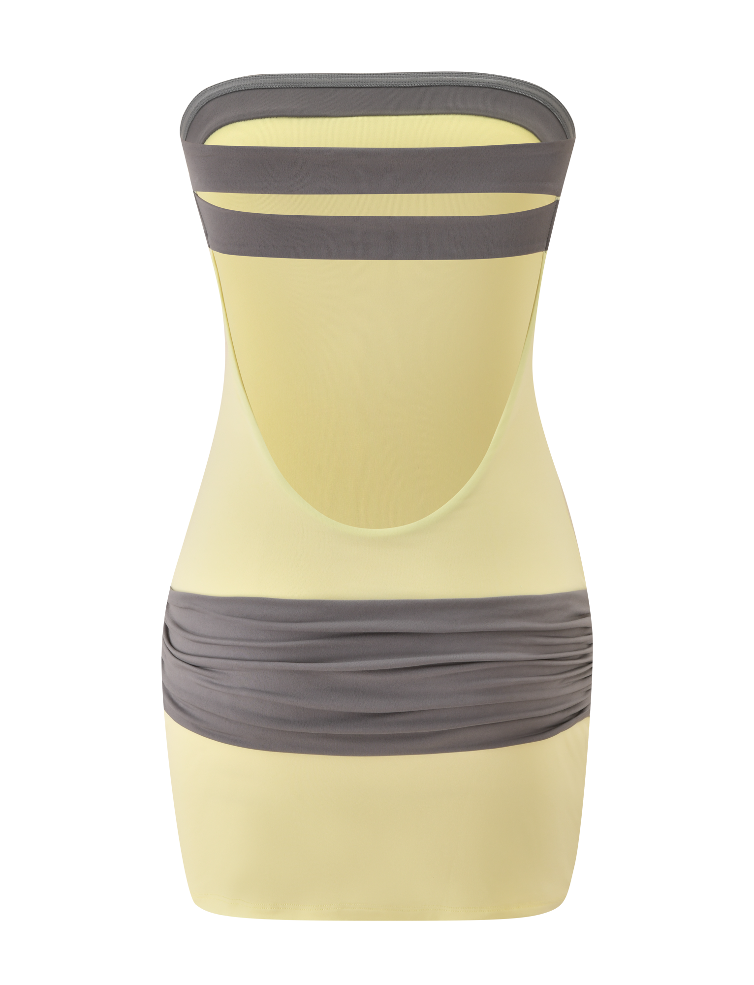 EOS MINI DRESS - BUTTER YELLOW AND GREY - Image 8
