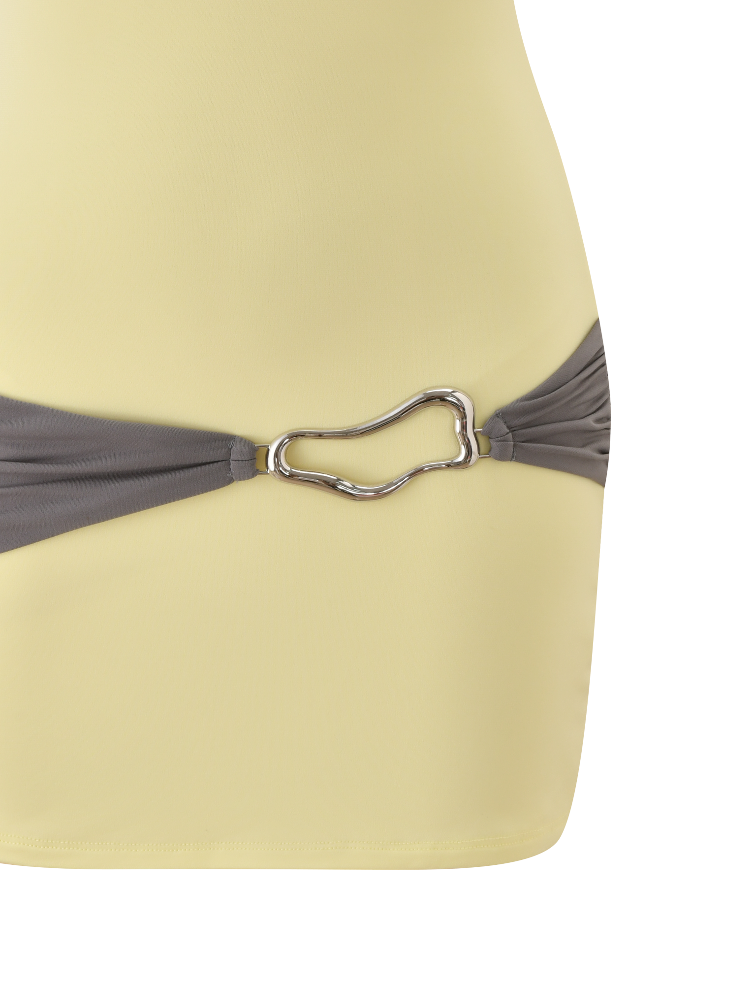EOS MINI DRESS - BUTTER YELLOW AND GREY - Image 9