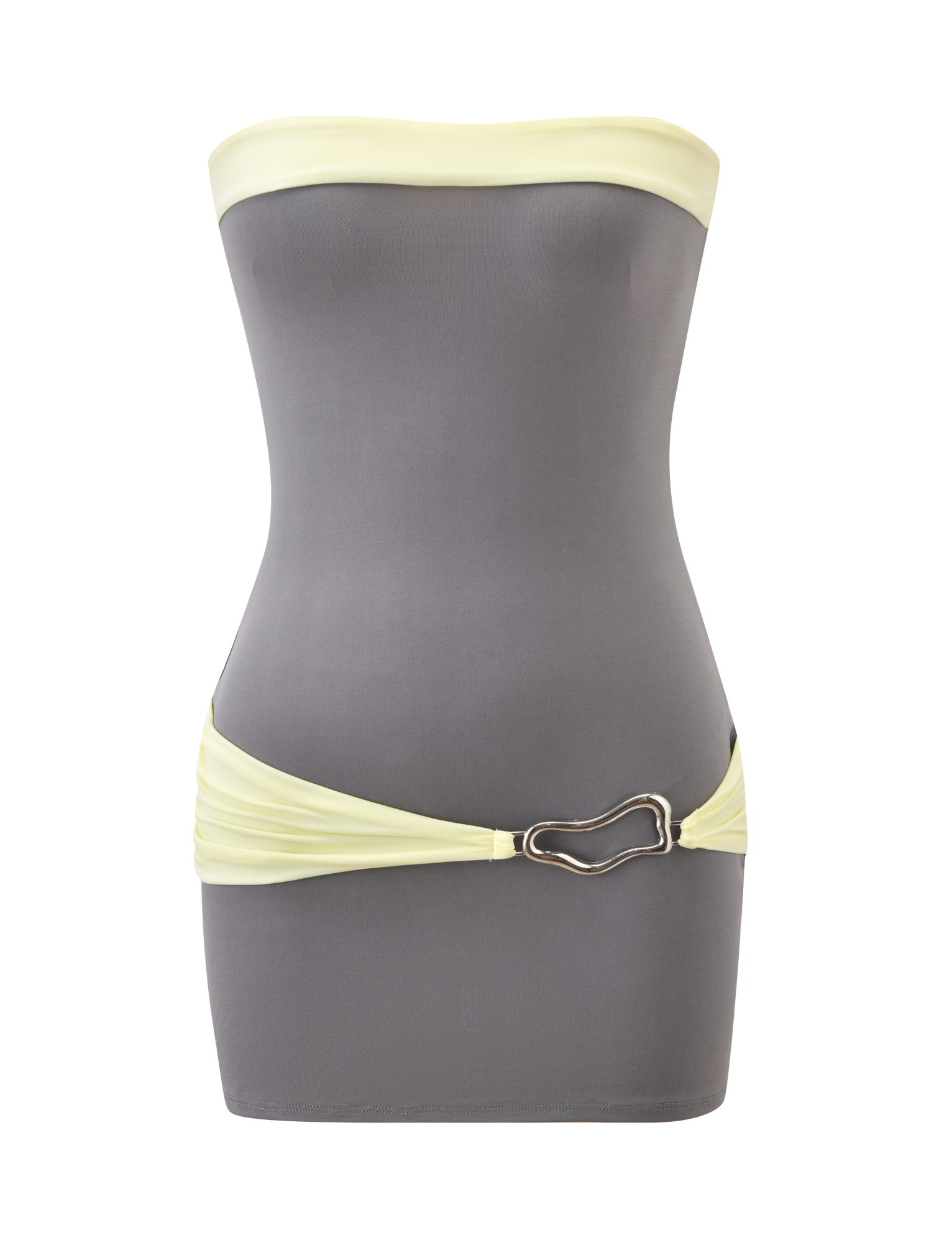 EOS MINI DRESS - GREY AND YELLOW - Image 8