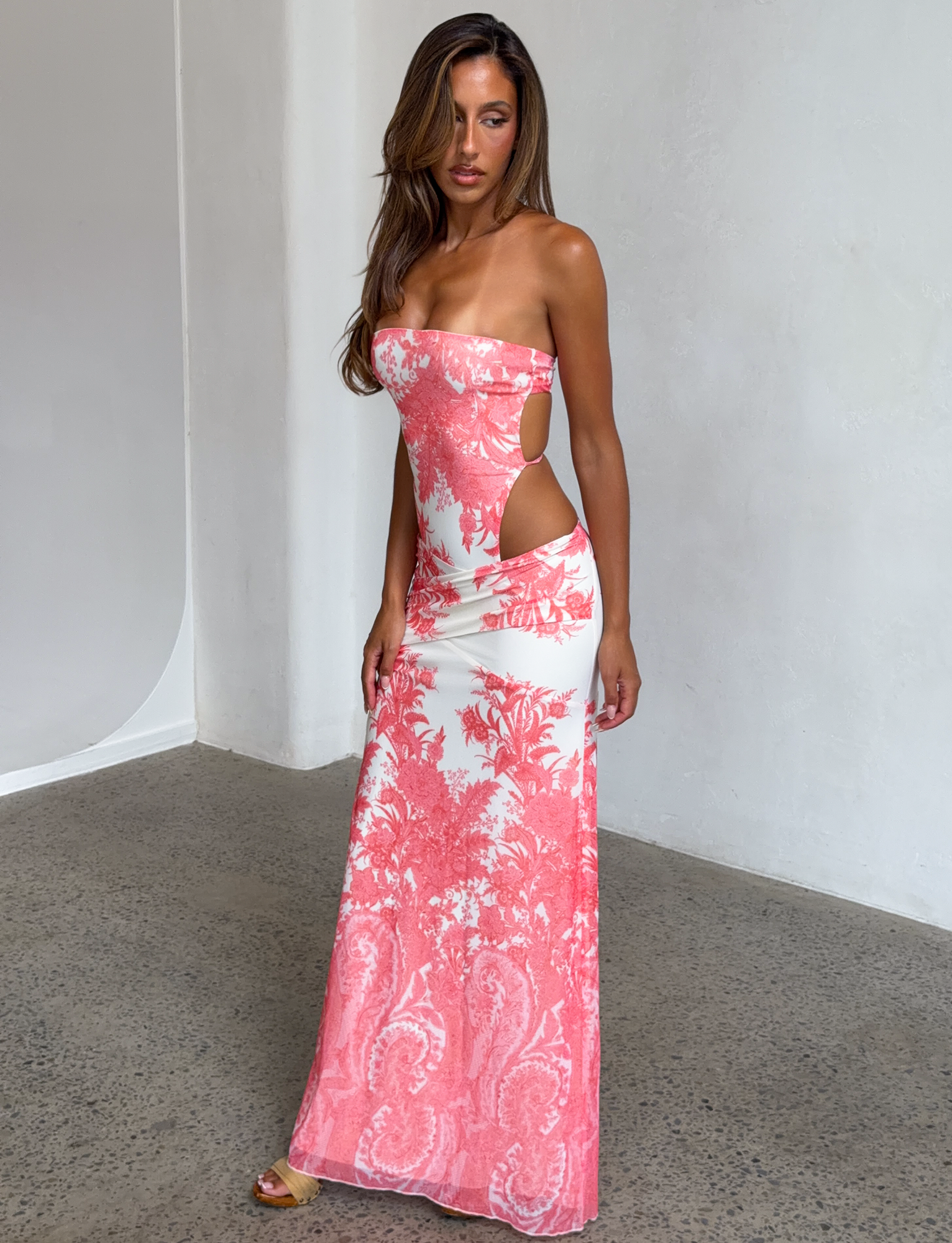 POPPI MAXI DRESS - CORAL TAPESTRY - Image 4