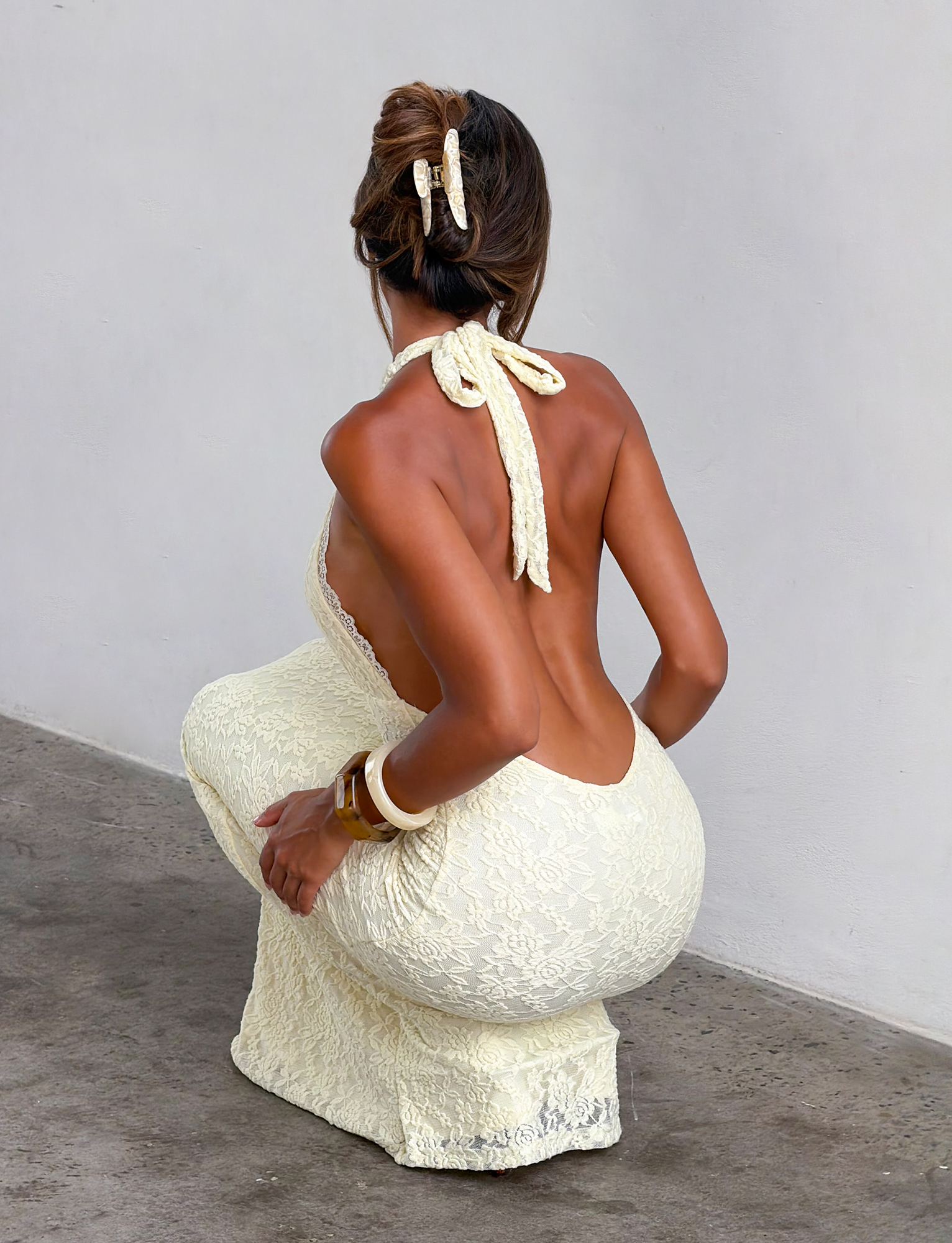 MAVEN LACE MAXI DRESS - PASTEL YELLOW - Image 10