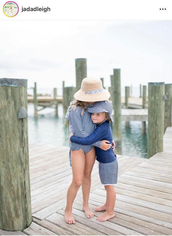 Mommy & Me Sun Hat Set - Wildflower & Palmetto - French Blue Grosgrain Ribbon - Image 8