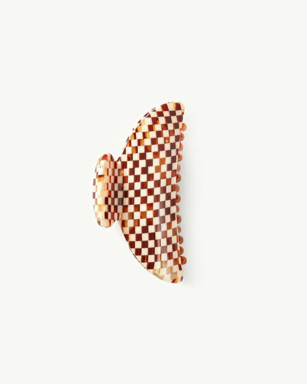 Midi Heirloom Claw in Tortoise Checker - Image 9
