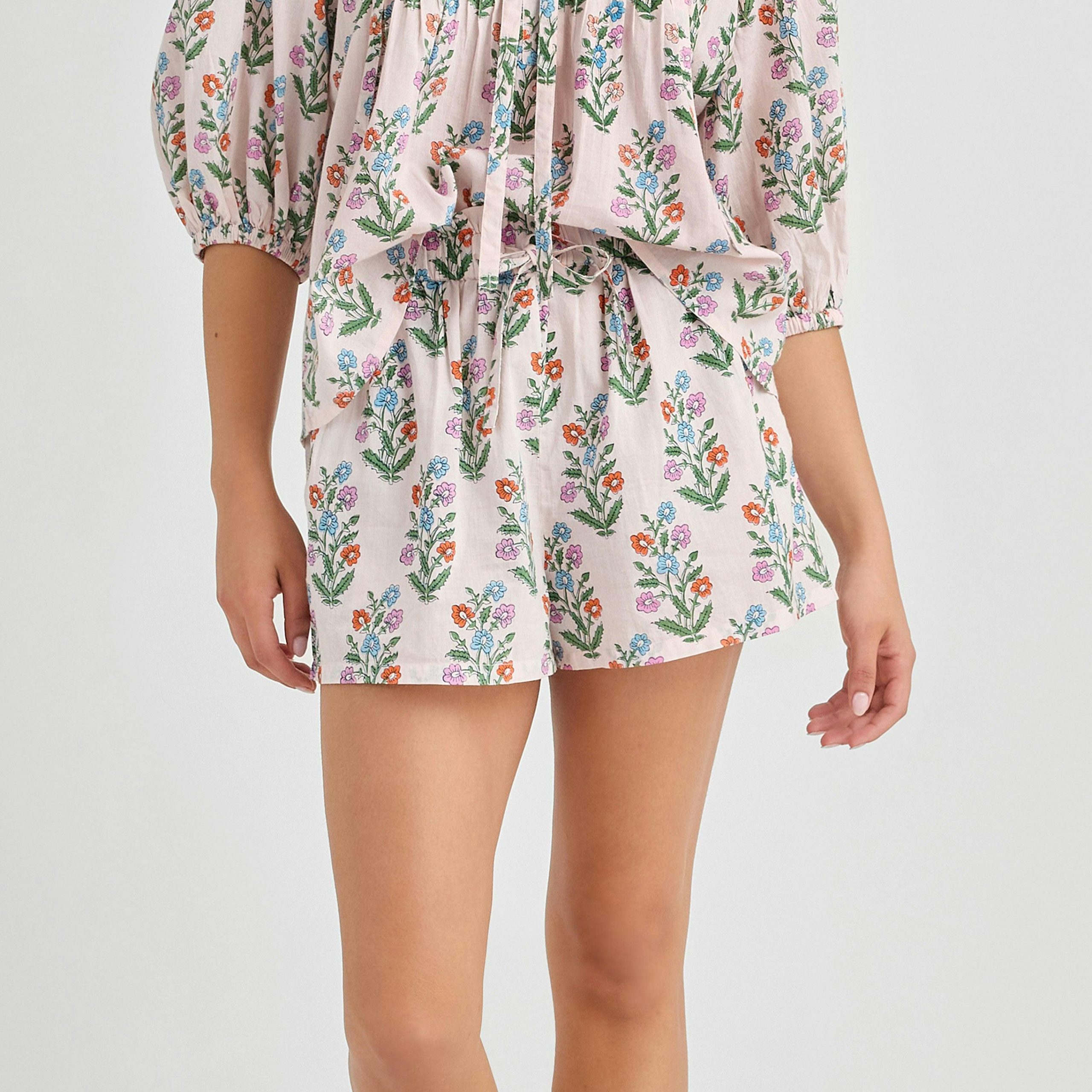 Womens Theodore Short - Pink Dewdrop Block Print - Image 2