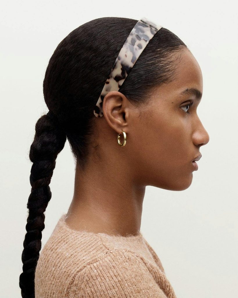 Wide Headband in White Matte