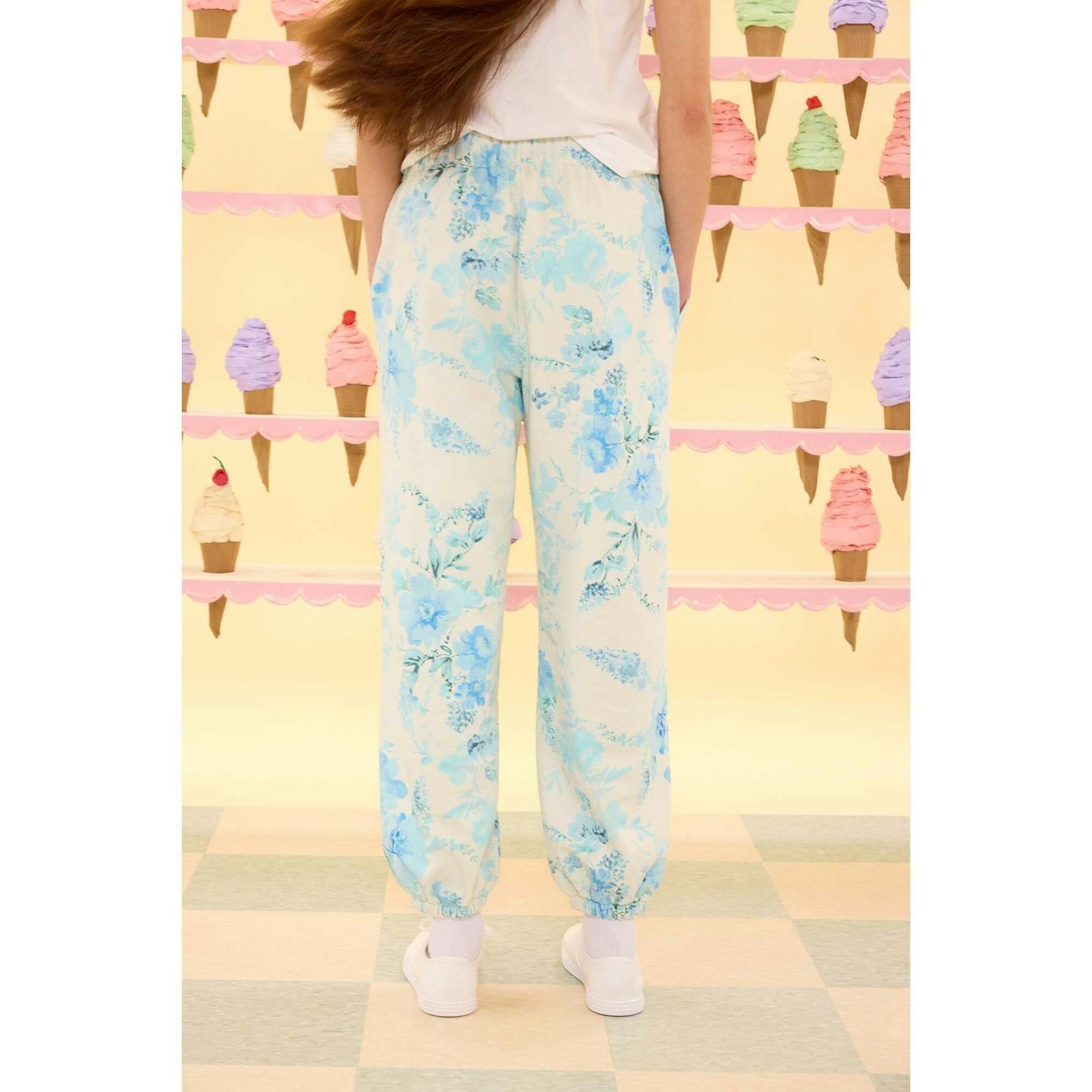 Kian Jogger Sweatpants in Blue Aquarelle Fleur - Image 5