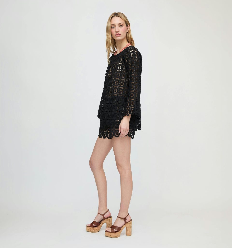 The Kaya Short - Black Broderie