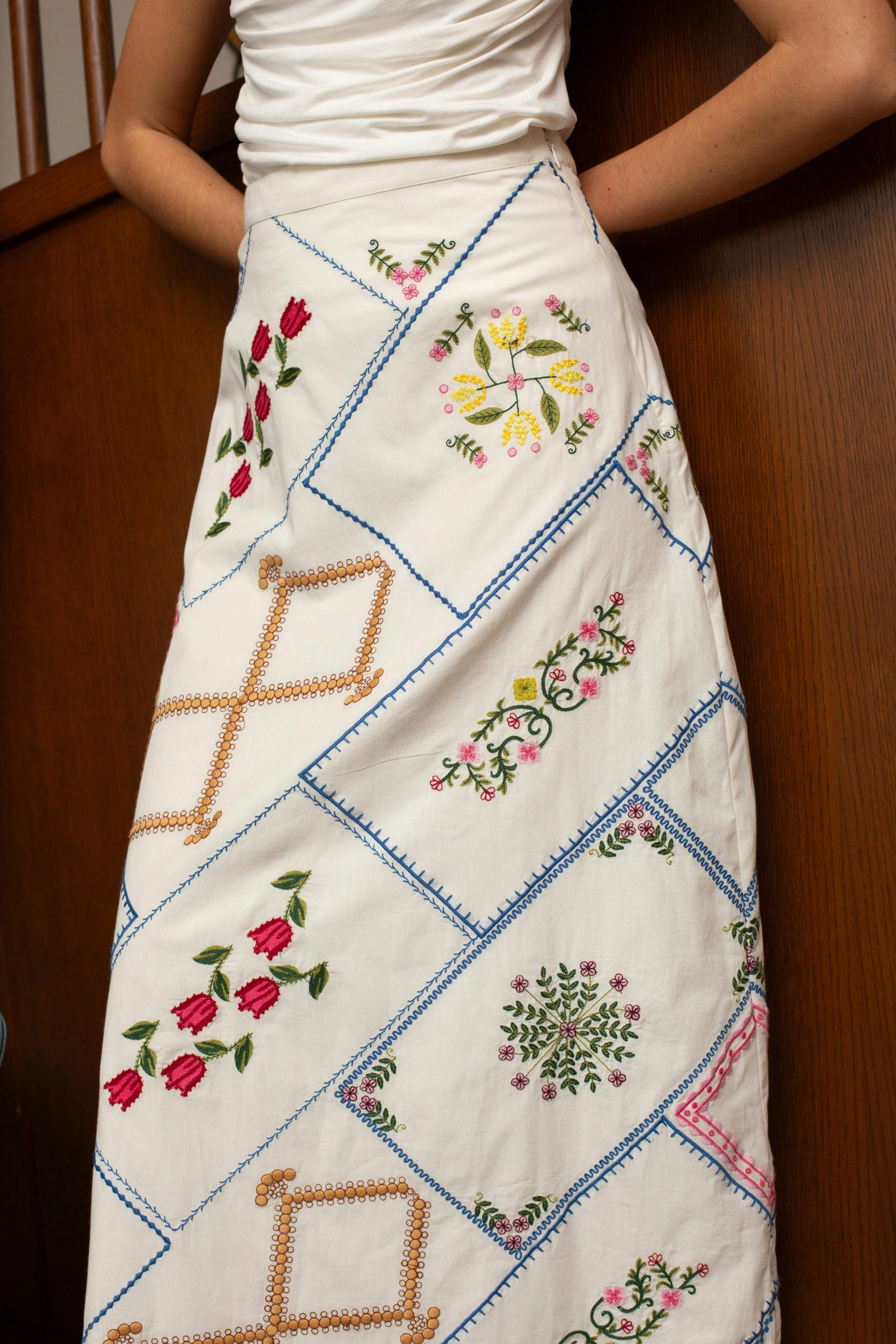 Malo Garden Embroidery Midi Skirt - Image 2