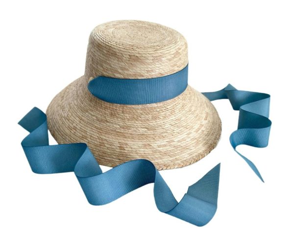 Mommy & Me Sun Hat Set - Wildflower & Palmetto - French Blue Grosgrain Ribbon - Image 14