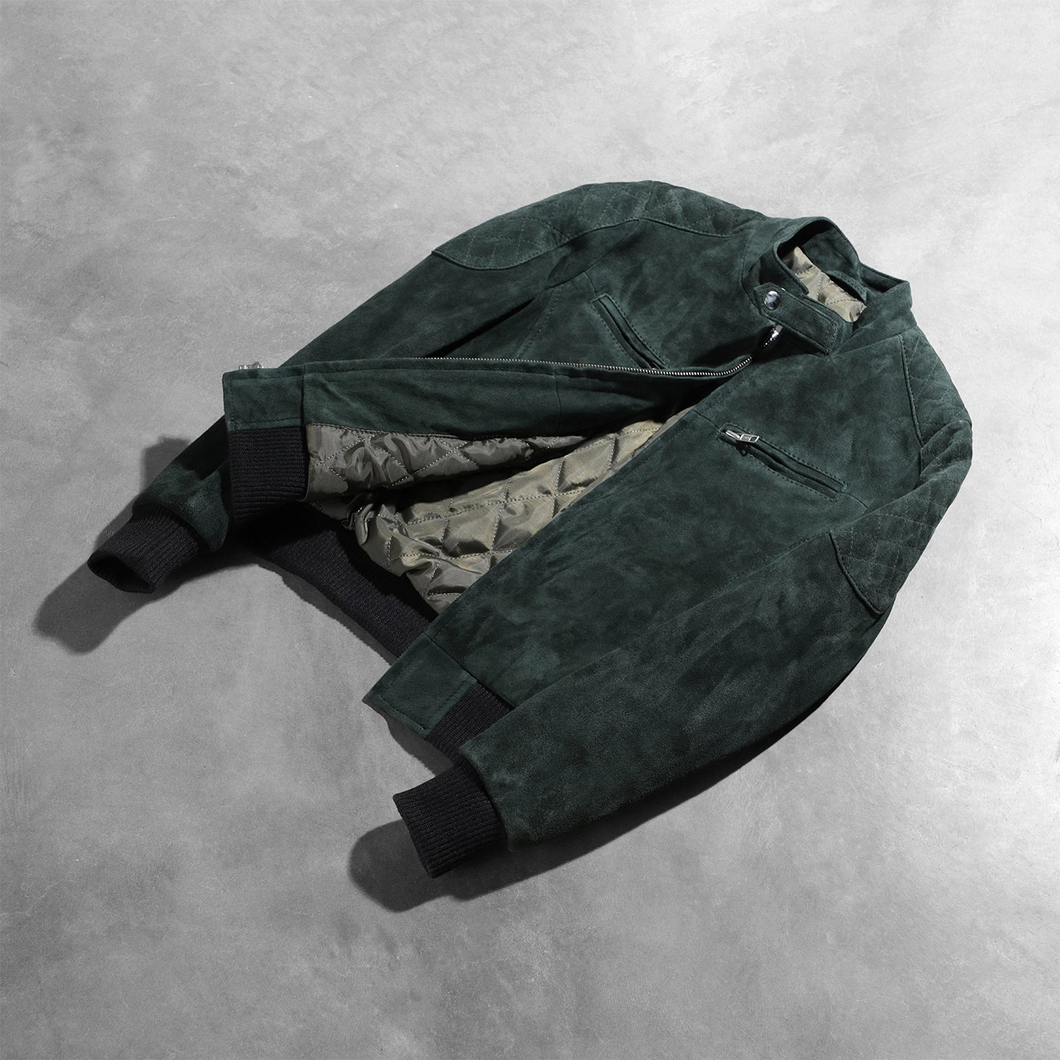 Zenna Green Suede Bomber Jacket - Image 8