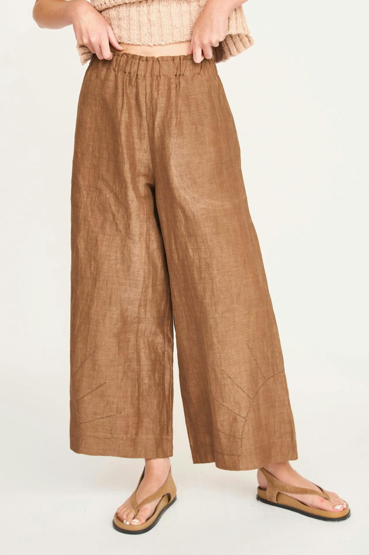 Mirth Pant in Brownie Linen - Image 2