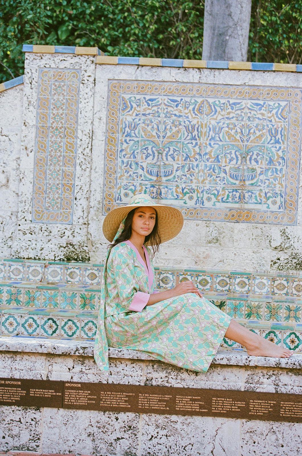 Geranium Sun Hat - Short & Wide French Blue Grosgrain Ribbon - Image 14