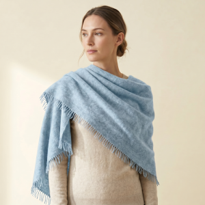 Felted Cashmere Travel Wrap - Handknit 28x84