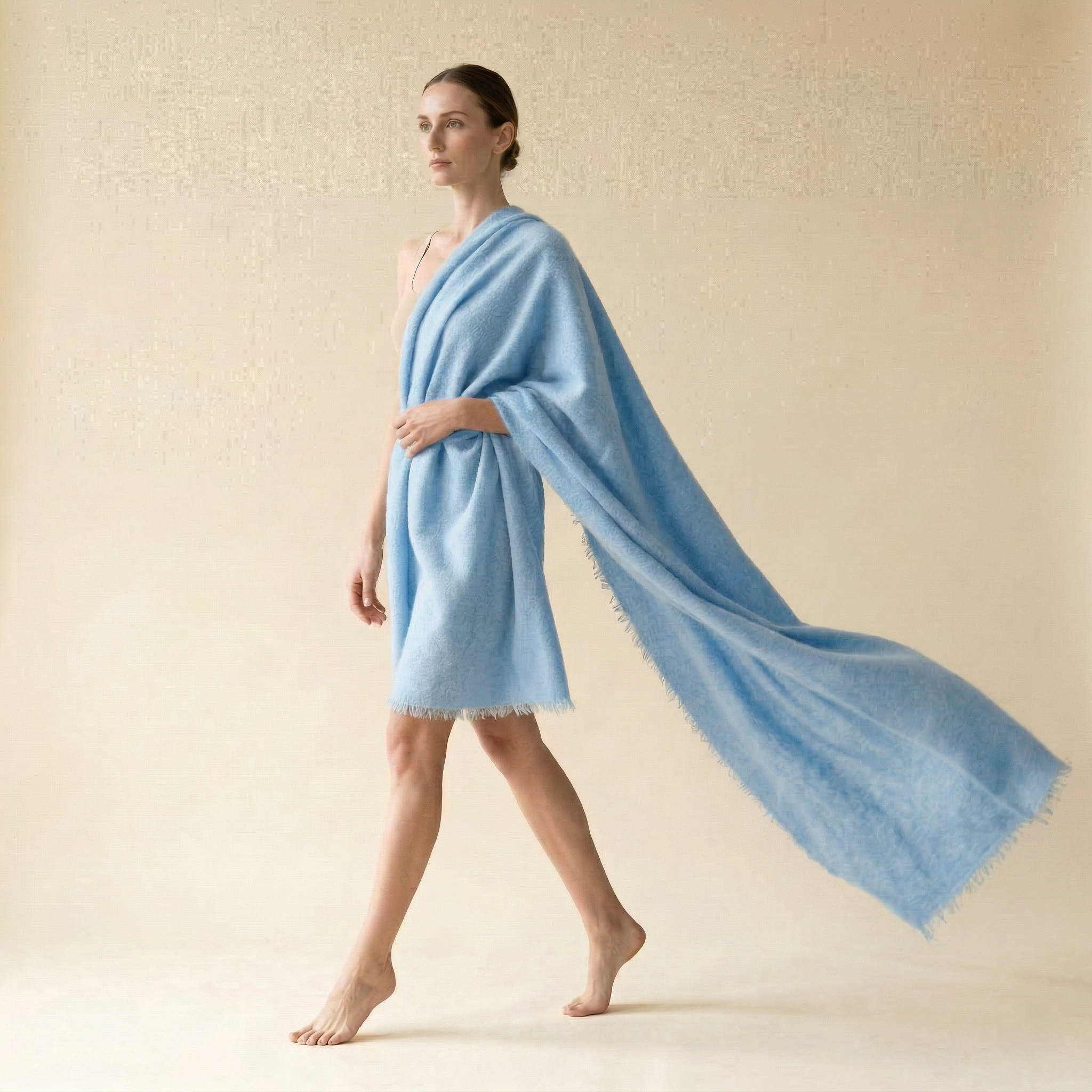 Felted Cashmere Travel Wrap - Handknit 28x84 - Image 2