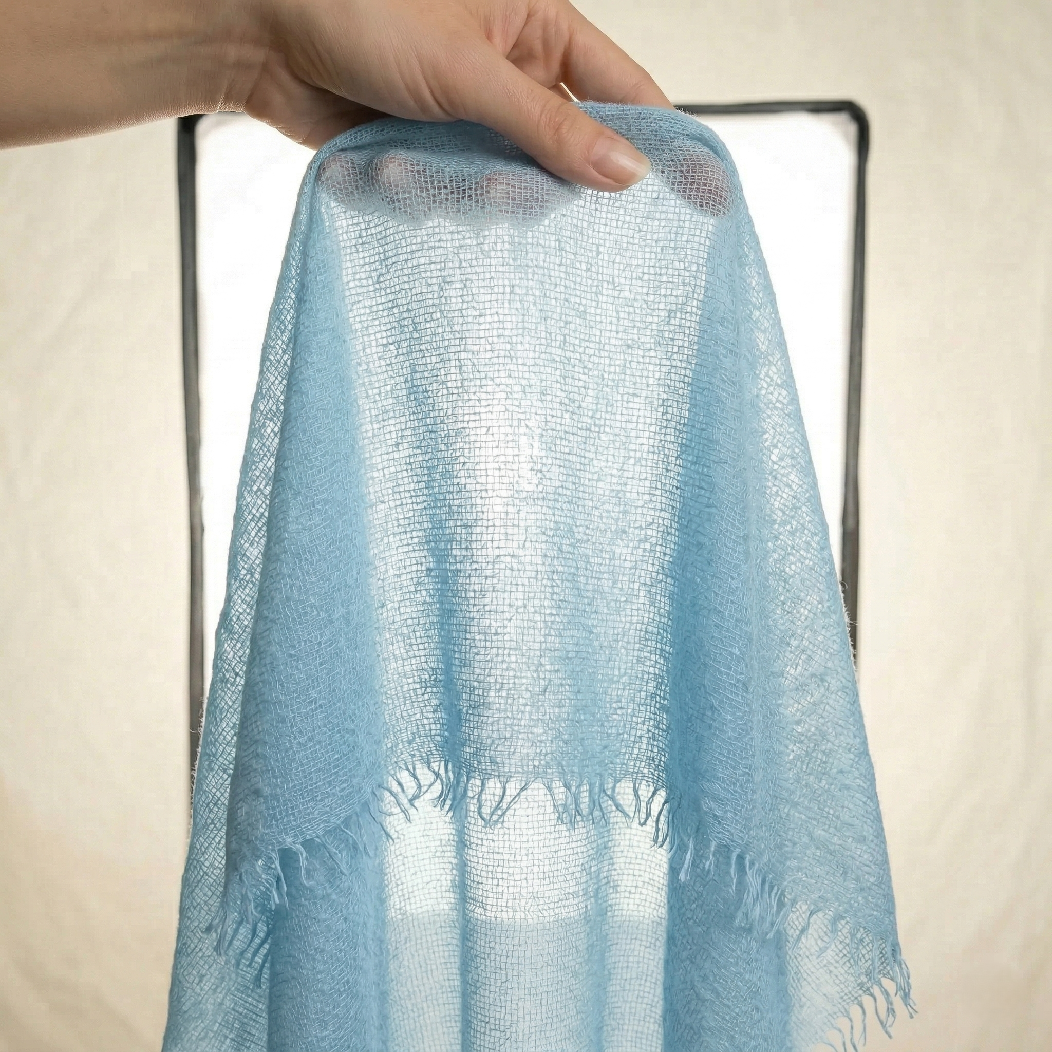 Felted Cashmere Travel Wrap - Handknit 28x84 - Image 3
