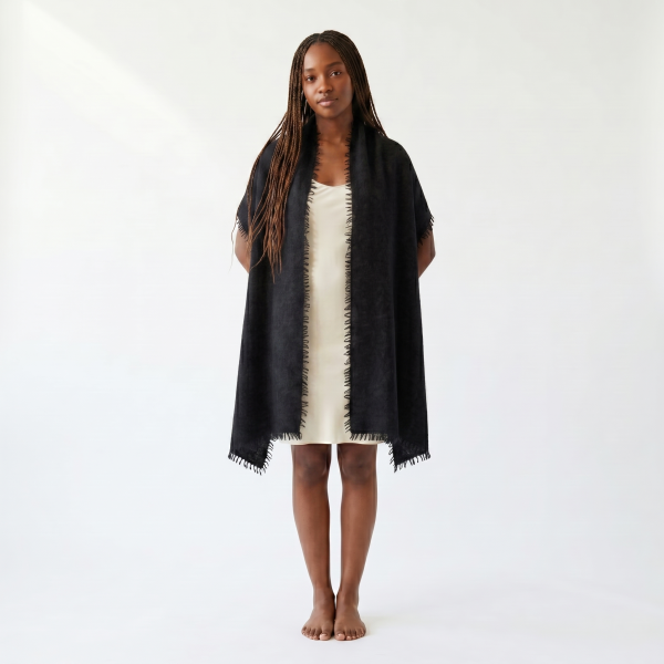 Felted Cashmere Travel Wrap - Handknit 28x84 - Image 8