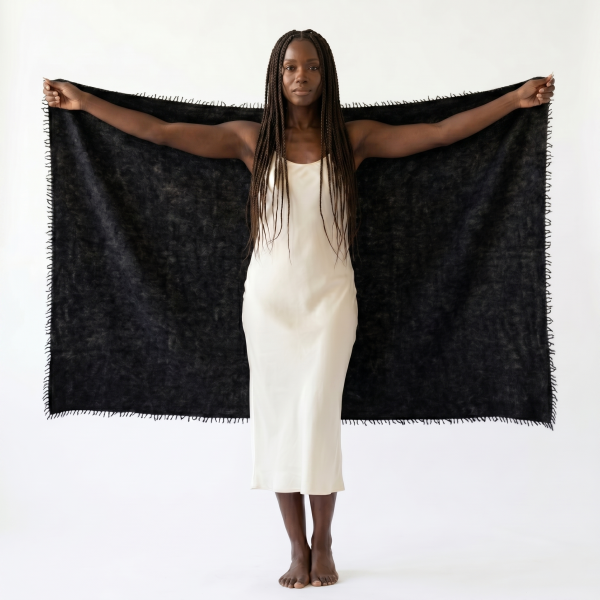 Felted Cashmere Travel Wrap - Handknit 28x84 - Image 9
