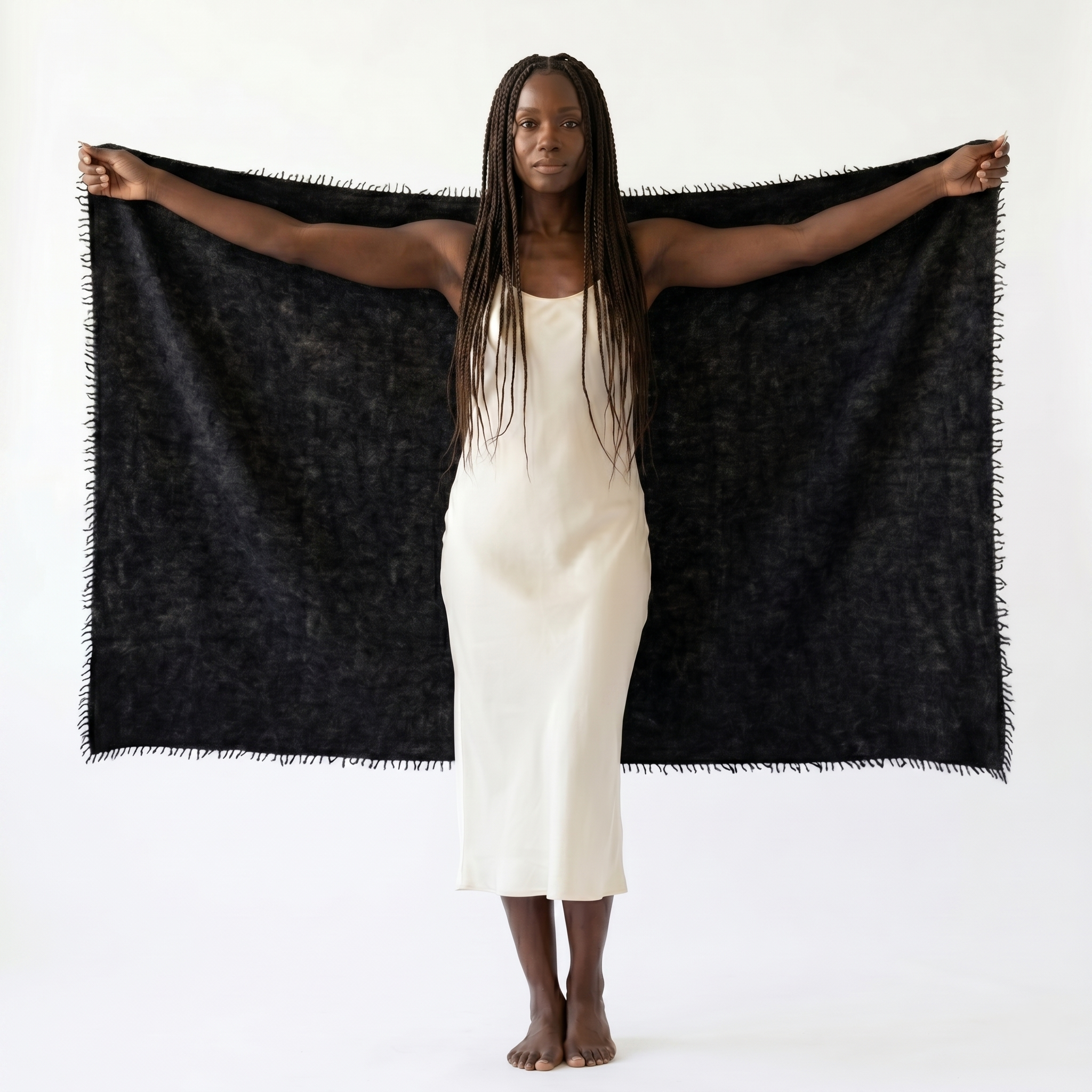 Felted Cashmere Travel Wrap - Handknit 28x84 - Image 9