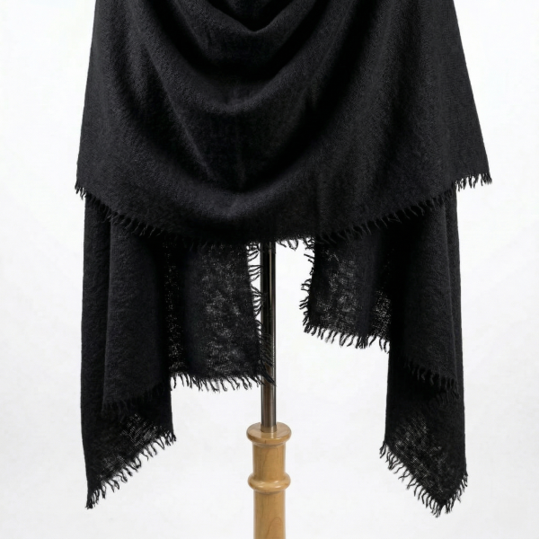Felted Cashmere Travel Wrap - Handknit 28x84 - Image 12