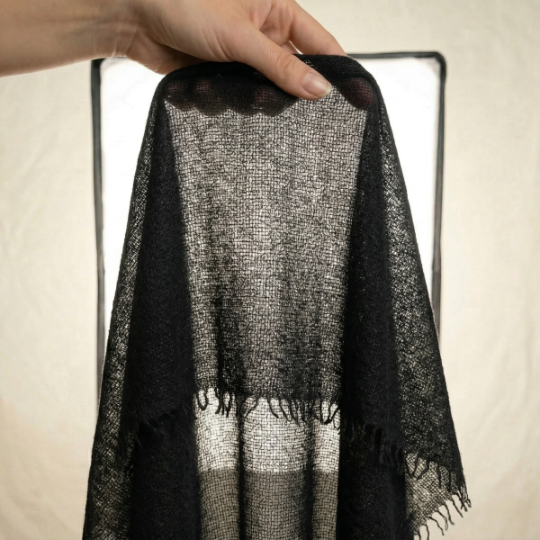 Felted Cashmere Travel Wrap - Handknit 28x84 - Image 13