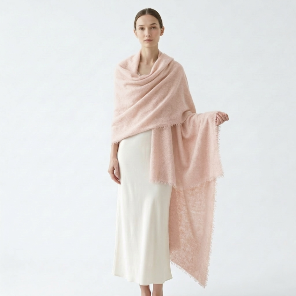 Felted Cashmere Travel Wrap - Handknit 28x84 - Image 14