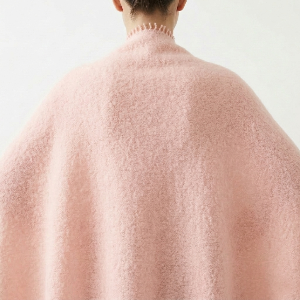 Felted Cashmere Travel Wrap - Handknit 28x84
