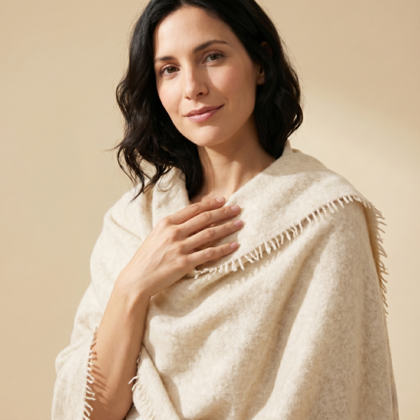 Felted Cashmere Travel Wrap - Handknit 28x84 - Image 19