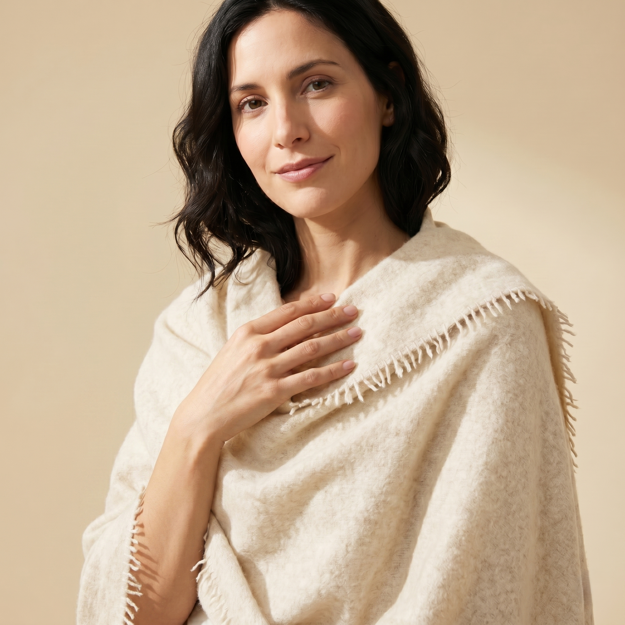 Felted Cashmere Travel Wrap - Handknit 28x84 - Image 19