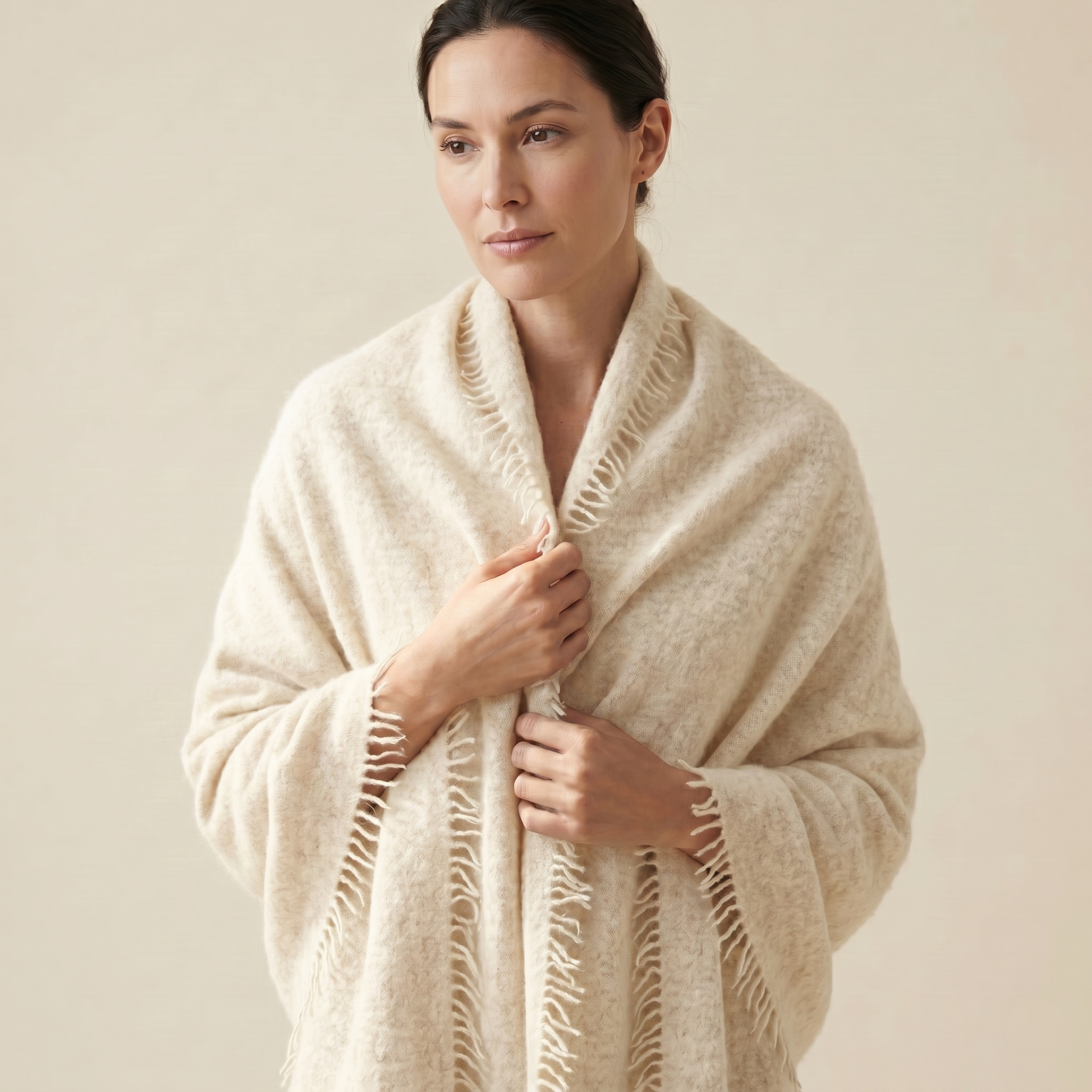 Felted Cashmere Travel Wrap - Handknit 28x84 - Image 20