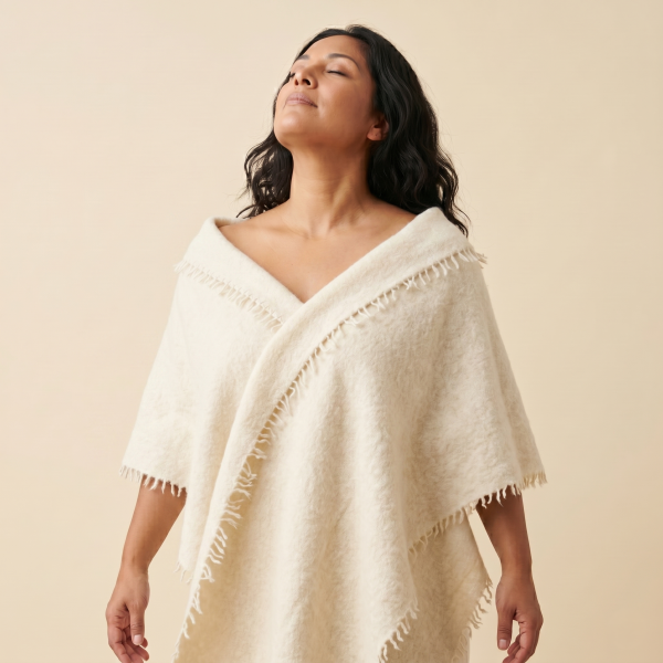 Felted Cashmere Travel Wrap - Handknit 28x84 - Image 21