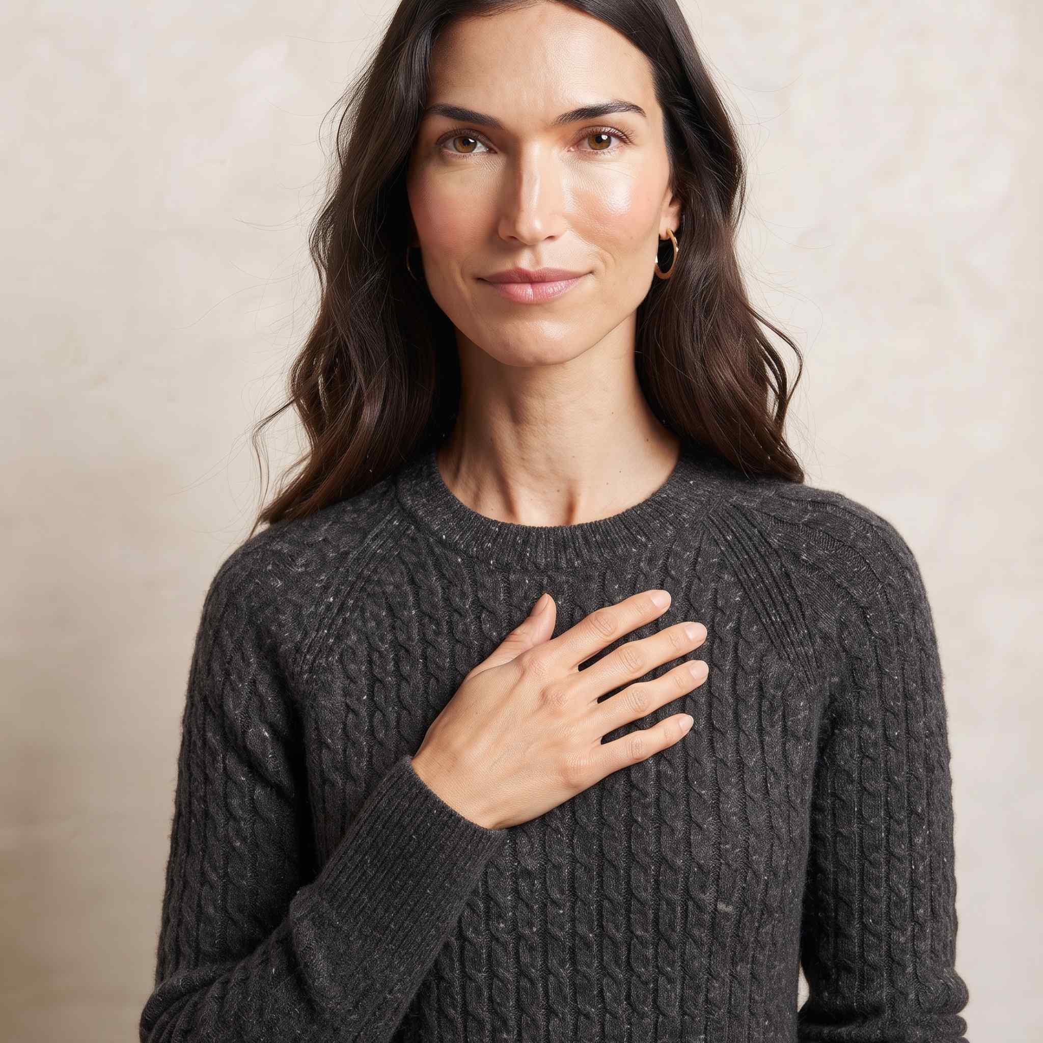 Women's Undyed Cashmere Cable-Knit Sweater - Grace - Image 15